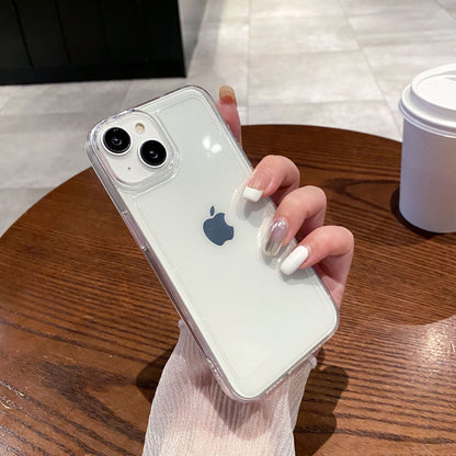 Funda transparente con orificio grande para iPhone 15 Pro Xs Max, funda blanda a prueba de golpes 