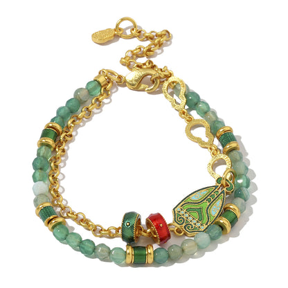 24K real gold plated beaded bracelet