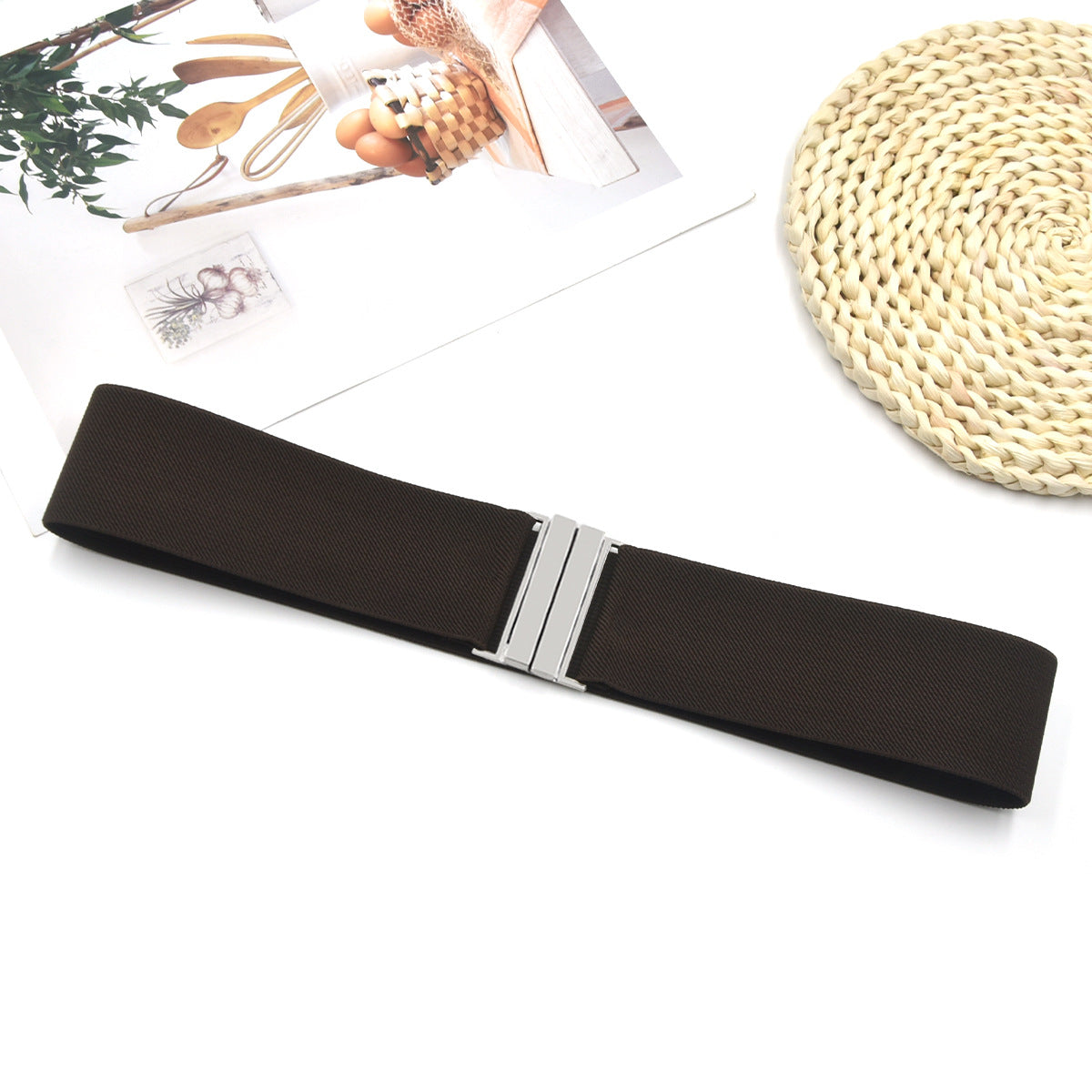 Wide waist seal elastic belt fashion