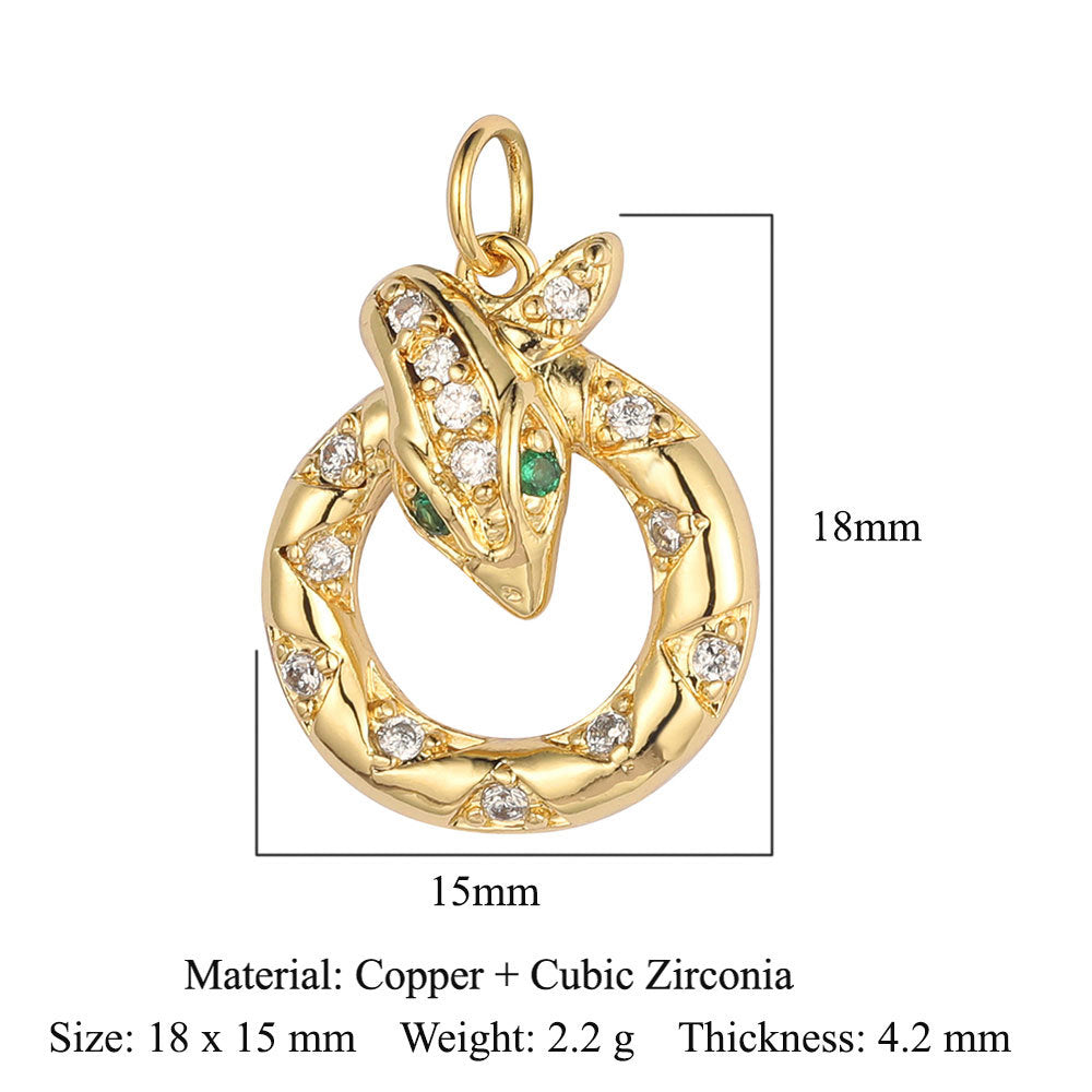 Butterfly Moon Rabbit Copper Zircon DIY Pendant