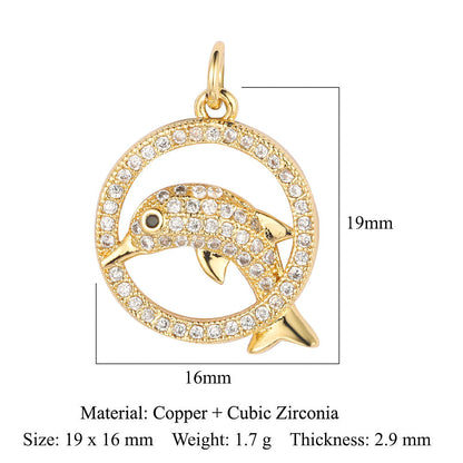 Butterfly Moon Rabbit Copper Zircon DIY Pendant