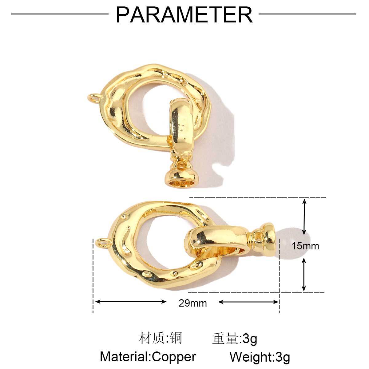 Pig nose copper zircon removable universal buckle connecting buckle