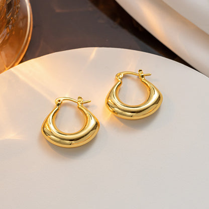 Geometric Gold Circle Chic Earrings 2023 New 18K Copper Wholesale