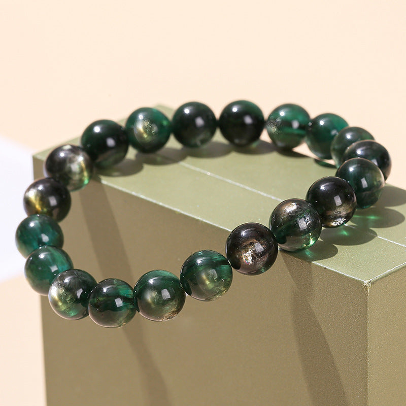 Natural green lithium mica bracelet for women