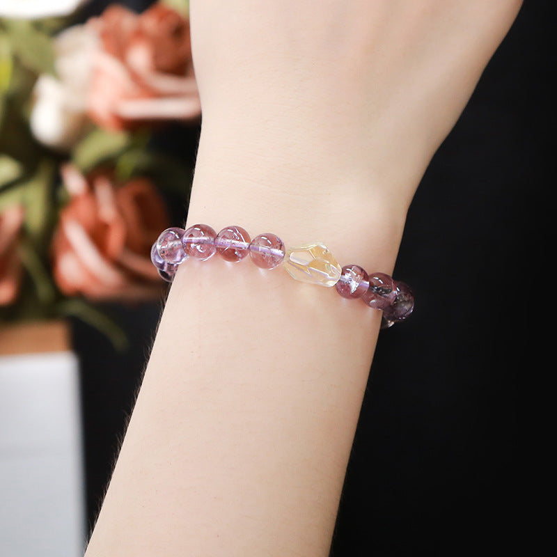 7A Natural Ice Transparent Amethyst Bracelet