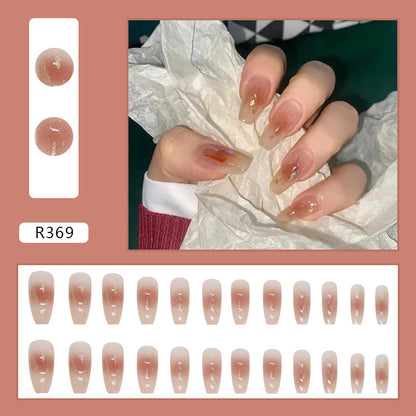 Wearable Blush Short Removable Nail Stickers