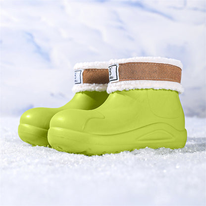 Fleece thermal rain shoes