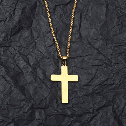 Titanium steel cross trendy cool necklace