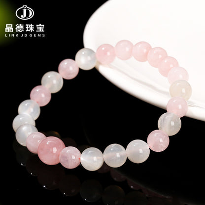 5A Natural Horse Powder Moonstone Mixed String Bracelet