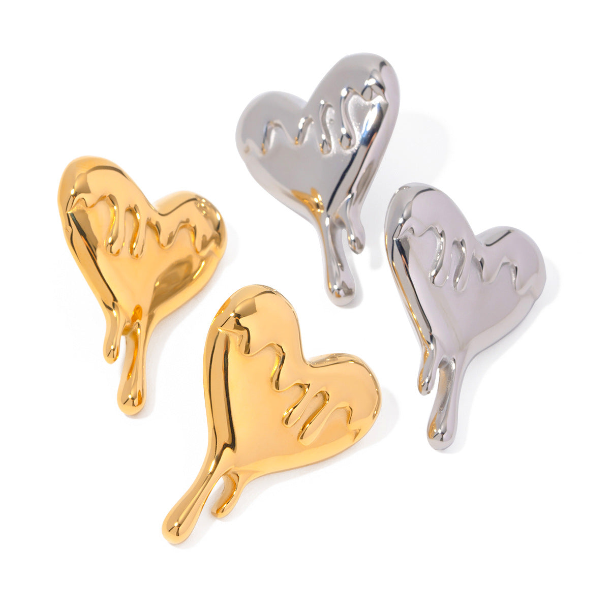 Symmetrical heart-shaped earrings