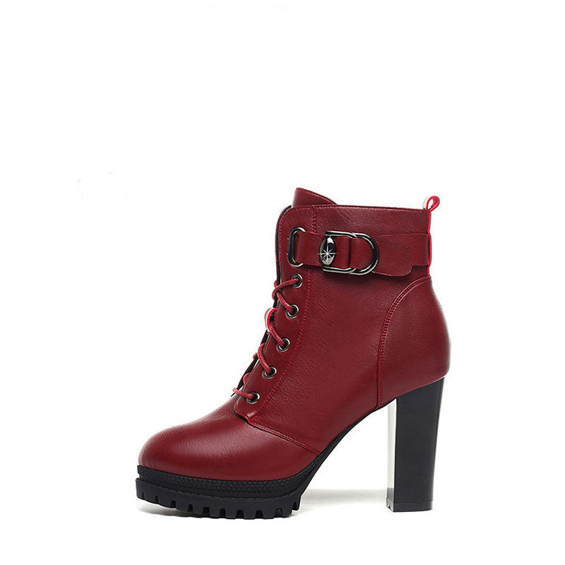 Women's short boots platform high heels