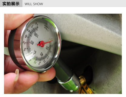 Supply tire pressure gauge monitor