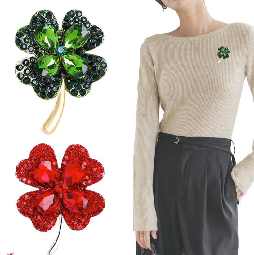 Corsage Pin Lucky 4-leaf Clover Accessory