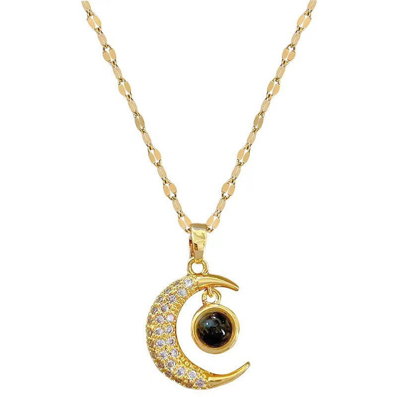 "I Love You" Moon Projection Necklace for Women