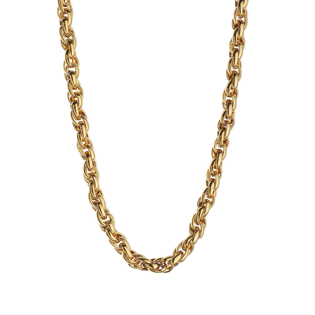 Hip Hop Cuban Chain Necklace Stainless Steel Gold