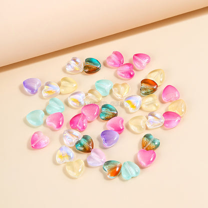 12Mm Multicolor AB Symphony Glazed Perforated Love Shaped Loose Beads