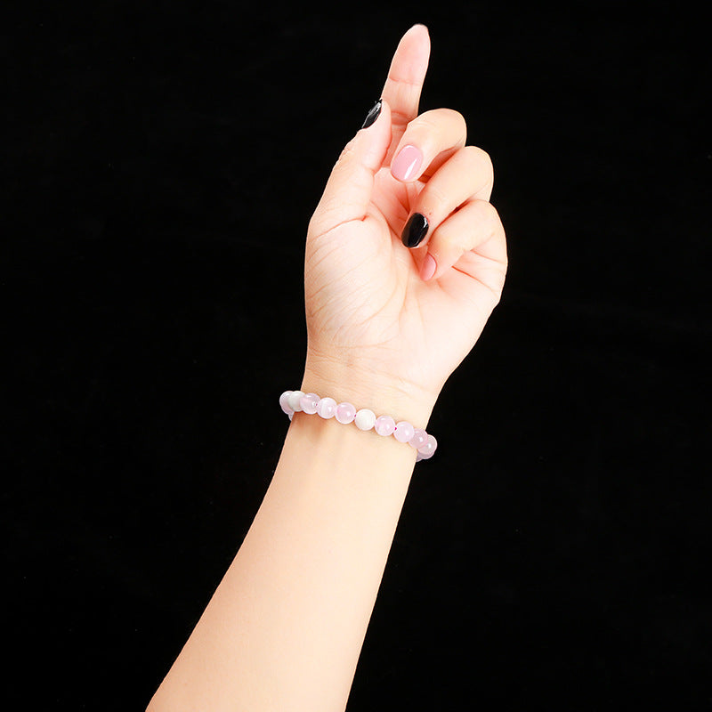 Natural pink calcite bracelet.