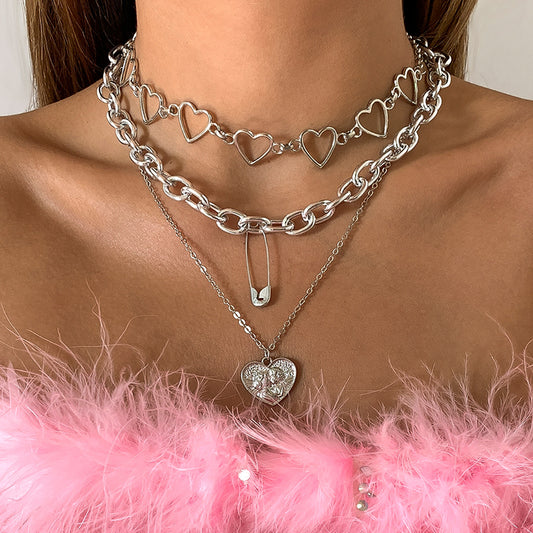 Hip Hop Love Multi-layer Necklace