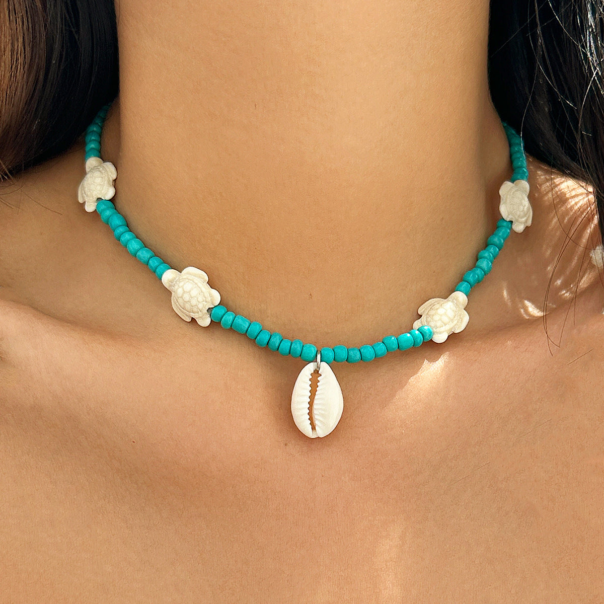 Beaded sea shell versatile necklace