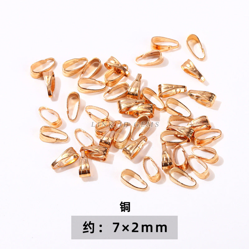 14/18K gold nine-character needle ball needle flower holder copper ring heart shape