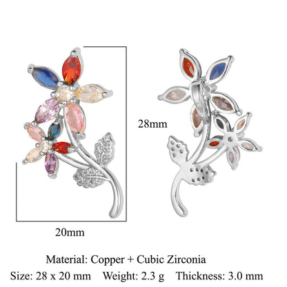 Heart-shaped colored zirconium copper micro-inlaid necklace pendant