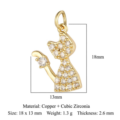 Hummingbird cat snake copper zircon necklace bracelet pendant