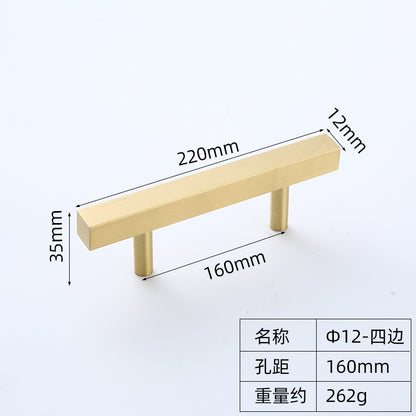 Square thickened brass handle