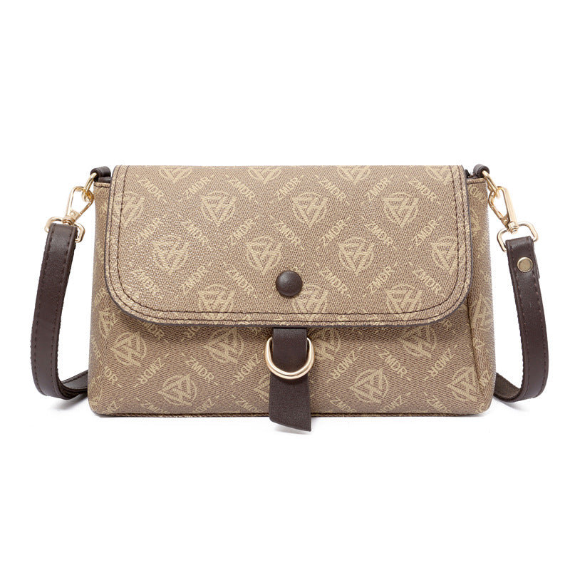 Printed letter shoulder messenger bag