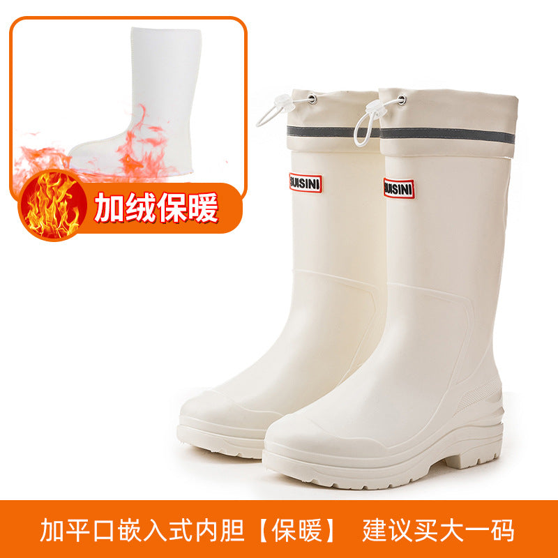 Tall tube waterproof rain shoes thick sole