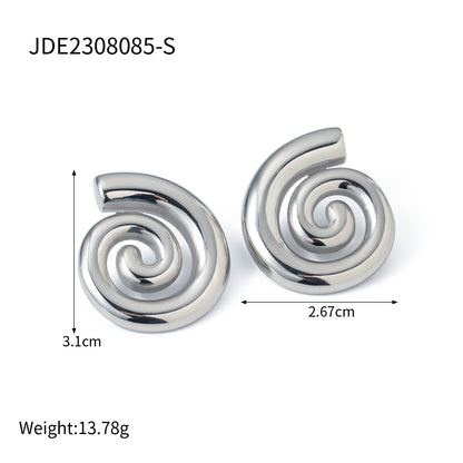 Threaded earrings stainless steel earrings