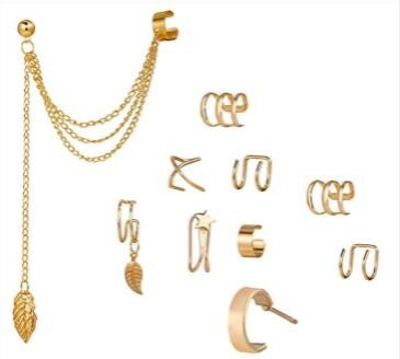 7-piece clip-on earrings set for non-pierced ears