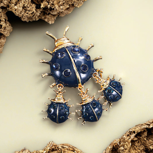 Enamel Beetle Brooch