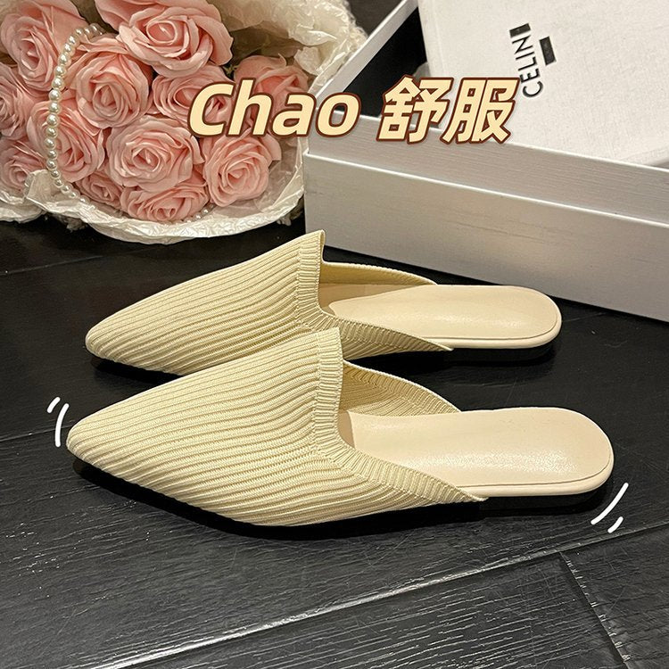 Flying weaving Internet celebrity baotou slippers