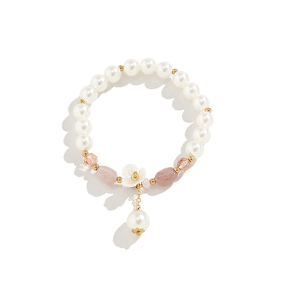 Vintage imitation pearl zircon bracelet