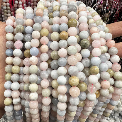 Natural Morganite Round Beads Candy Color Crystal