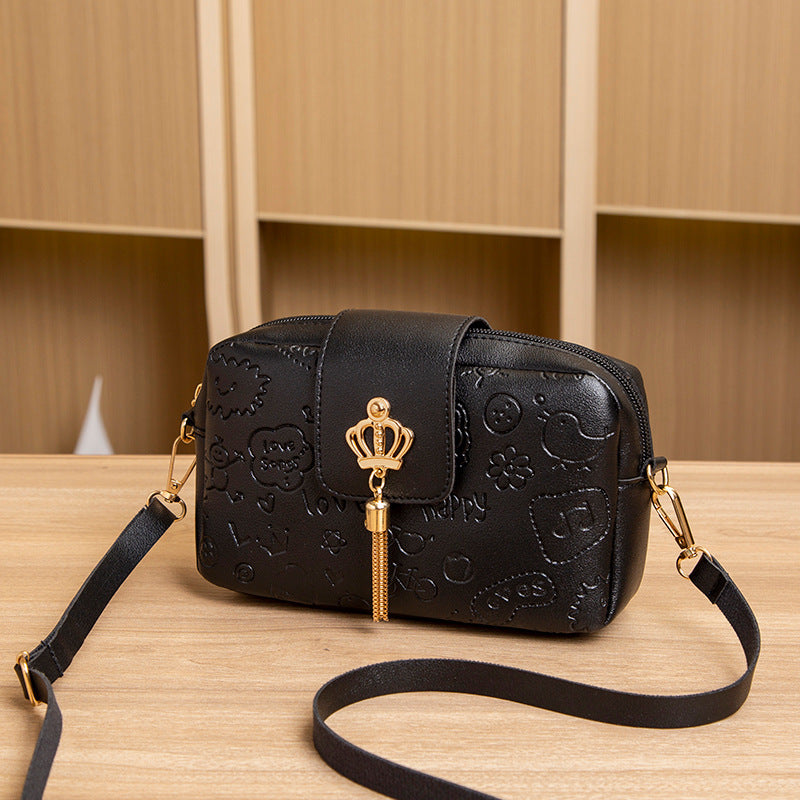 Printed camera bag shoulder bag female