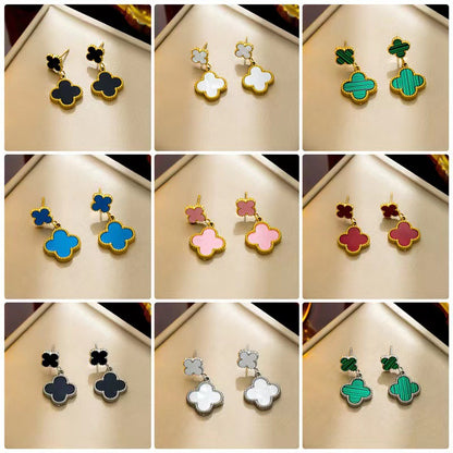 Stylish Stainless Steel Clover Earrings, Cross-border Wholesale