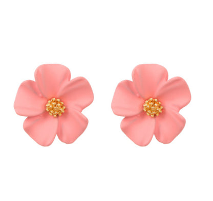 Flower stud earrings girlish temperament