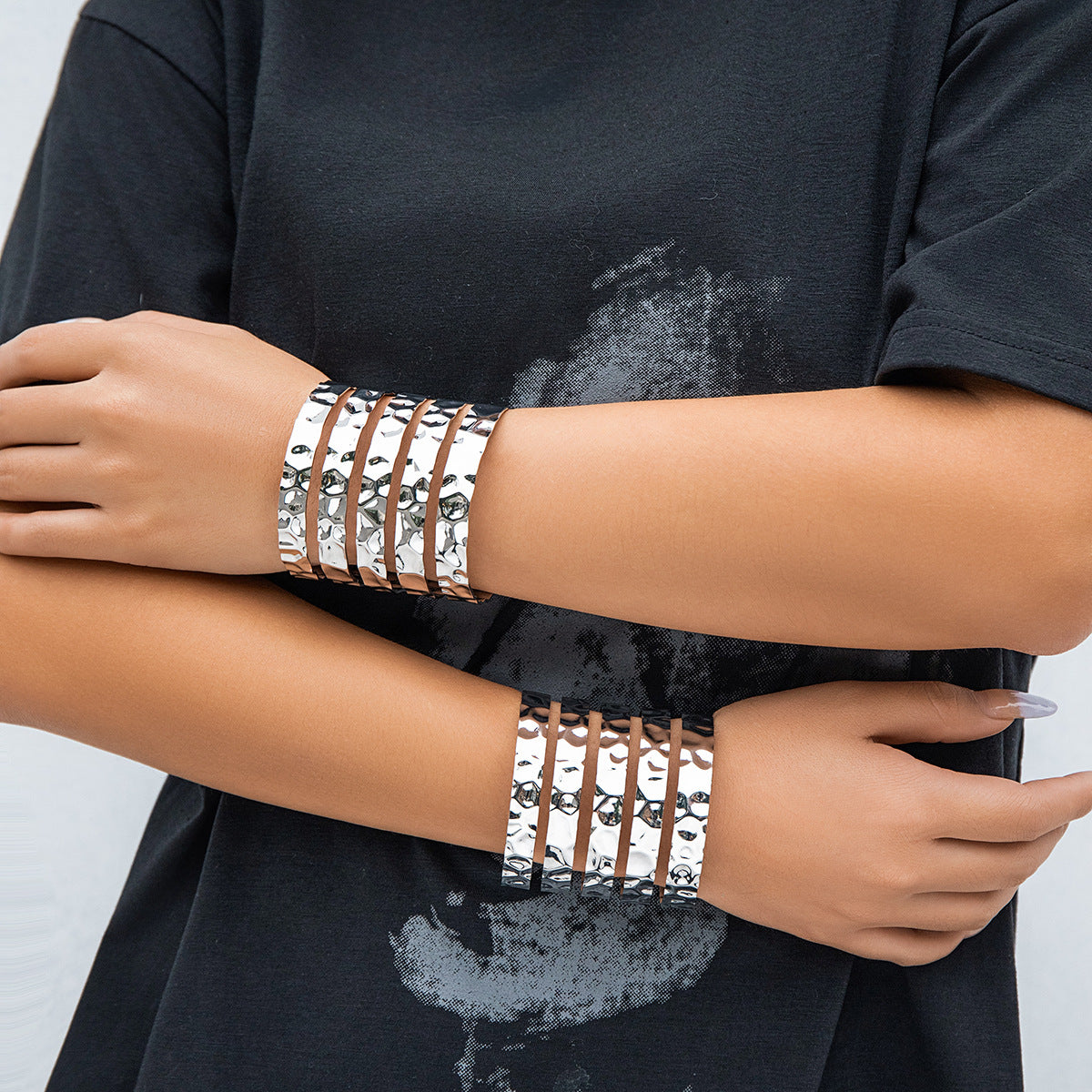 Punk Wide Face Geometric Bracelet