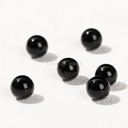 6-10Mm natural obsidian non-porous beads loose beads