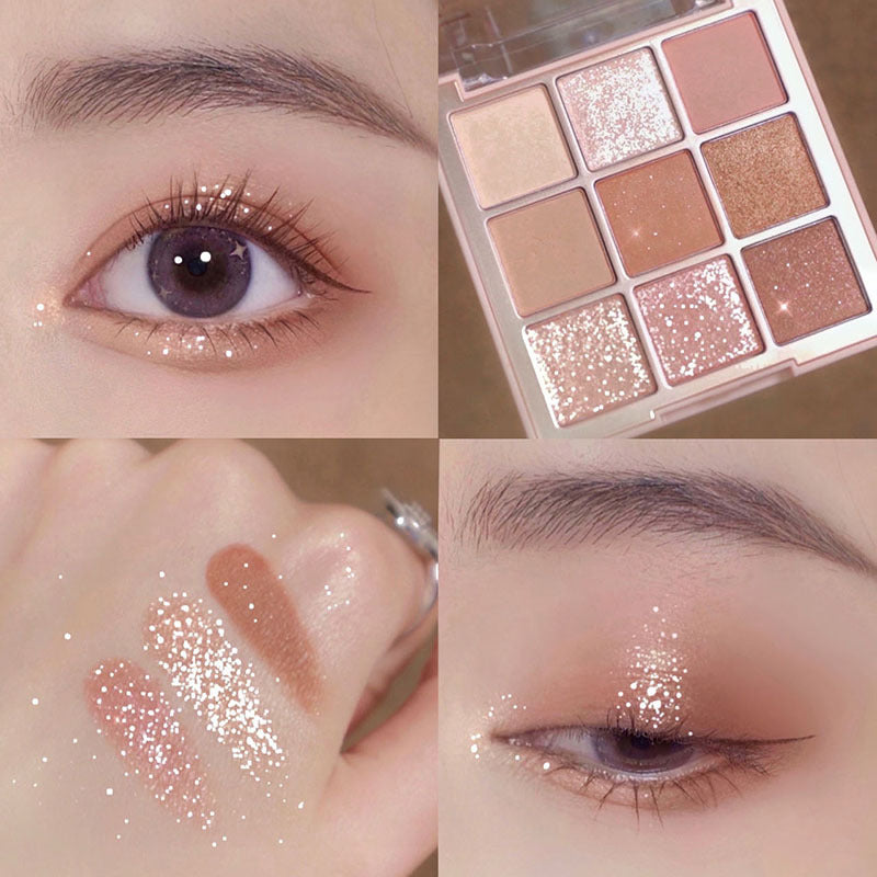 Paleta de sombras de ojos de copo de nieve con purpurina de 9 colores 