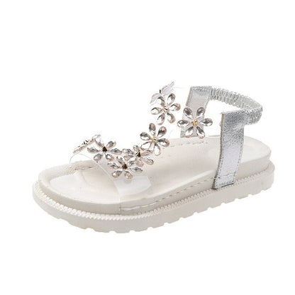 Rhinestone flower sandals