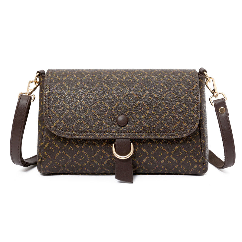 Printed letter shoulder messenger bag