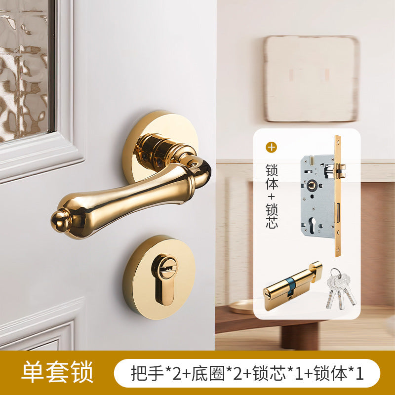 Brass door lock silent magnetic attraction