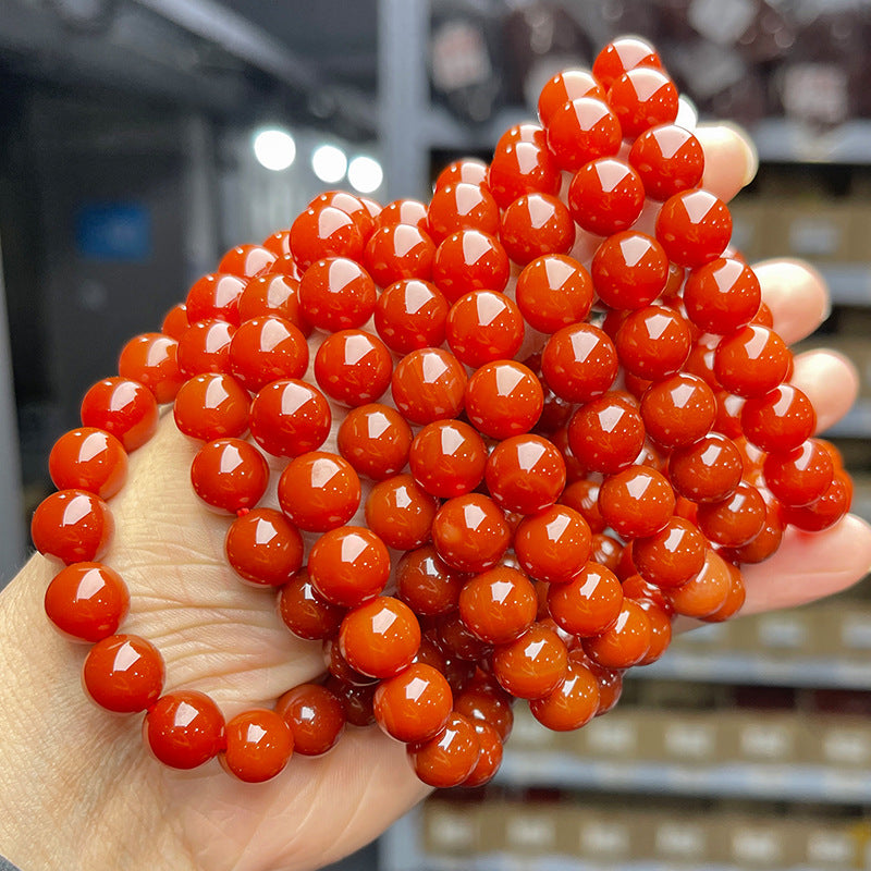 Pulsera de ágata Nanhong de color rojo cereza 