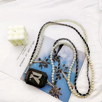 Bead chain mini earphone bag