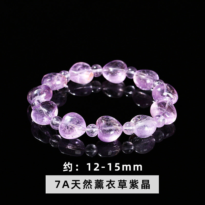 Natural purple jade rectangular sugar cube bracelet