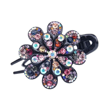 Flower disc hair pin three tooth clip hair accessories