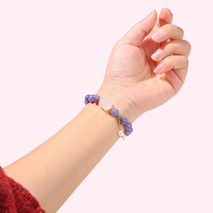 Imitation purple dragon crystal chalcedony round ball bracelet.