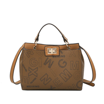 New printed letter bag women's high texture